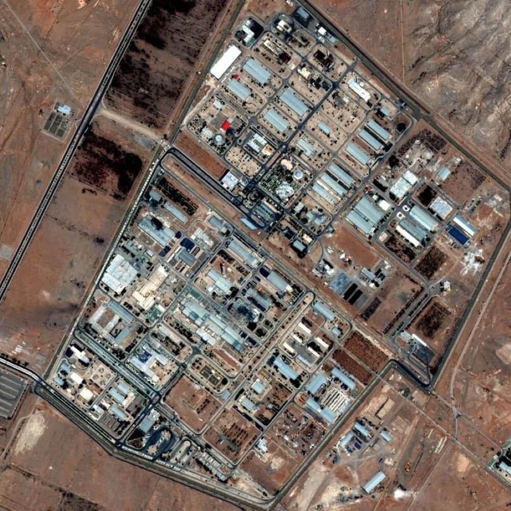 Vue satellite du site d'installations nucléaires d'Ispahan (Iran)